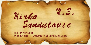 Mirko Sandulović vizit kartica
